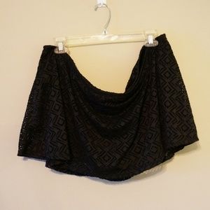 Black Bathing Suit Bottom with Lacey Skirt Overlay